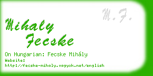 mihaly fecske business card